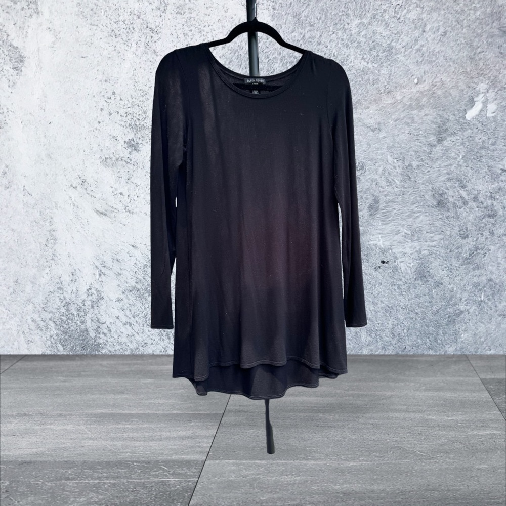 EILEEN FISHER Jersey Pleated Tunic Top EUC